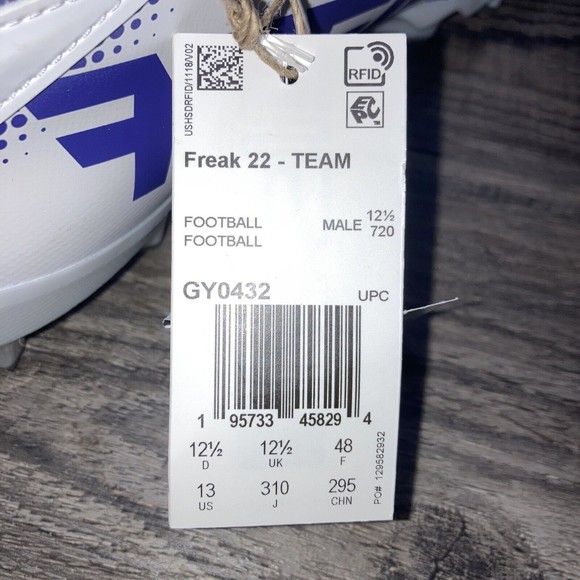 Adidas adizero FREAK 22 Low White Purple Football Cleats HP8782 Men Size 13 New main image 9